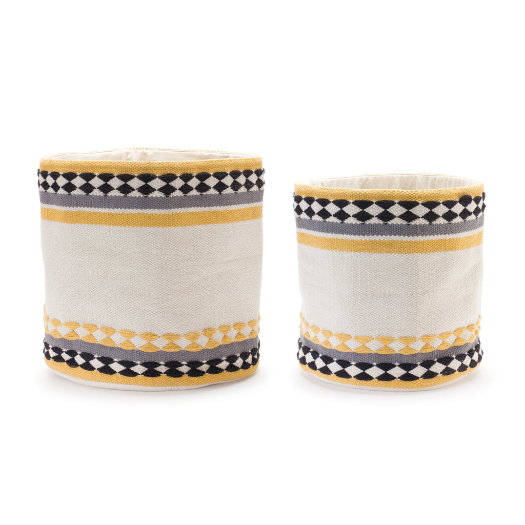 Southwestern Woven Cotton Basket (Set of 2)