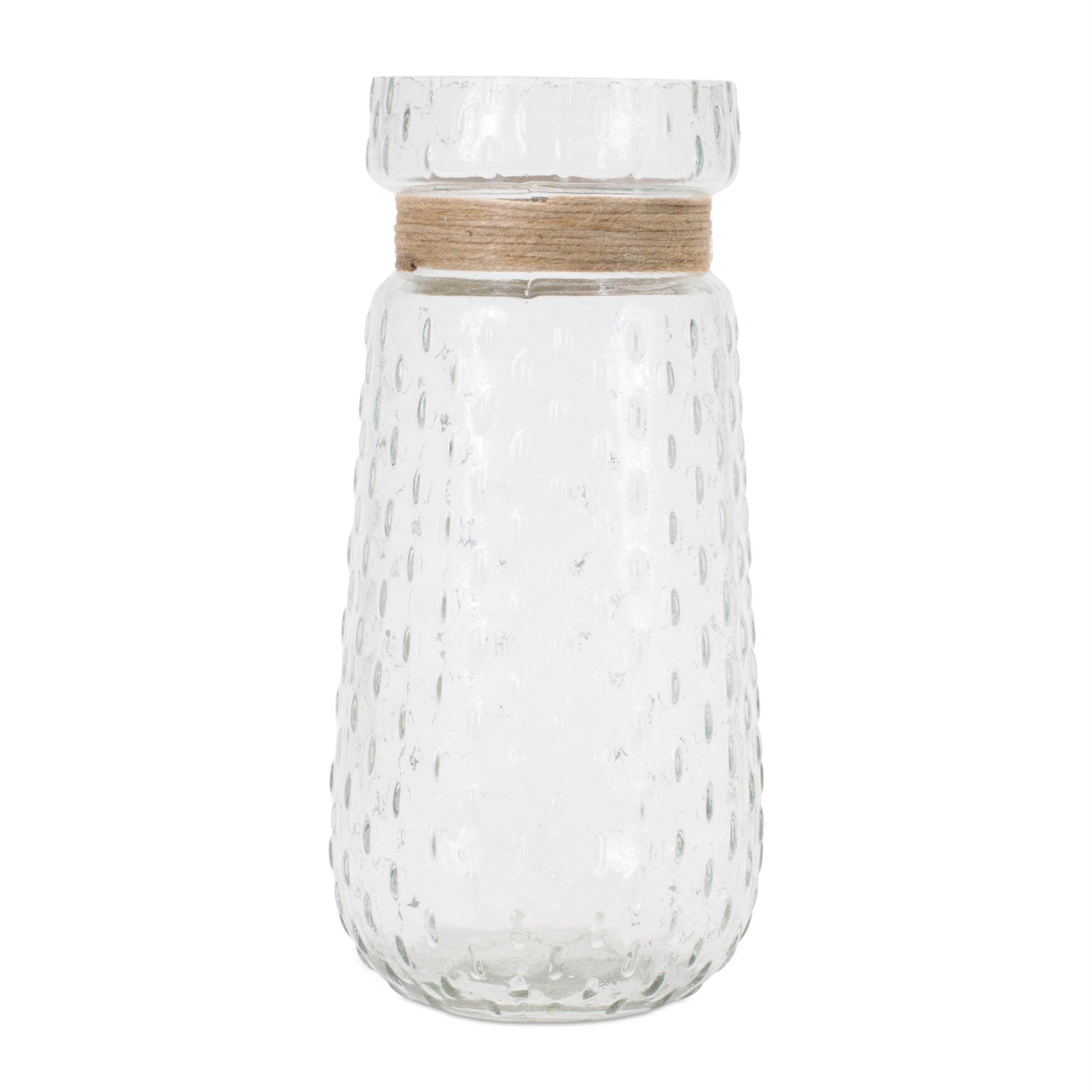 Texture Glass Vase with Jute Accent (Set of 2)