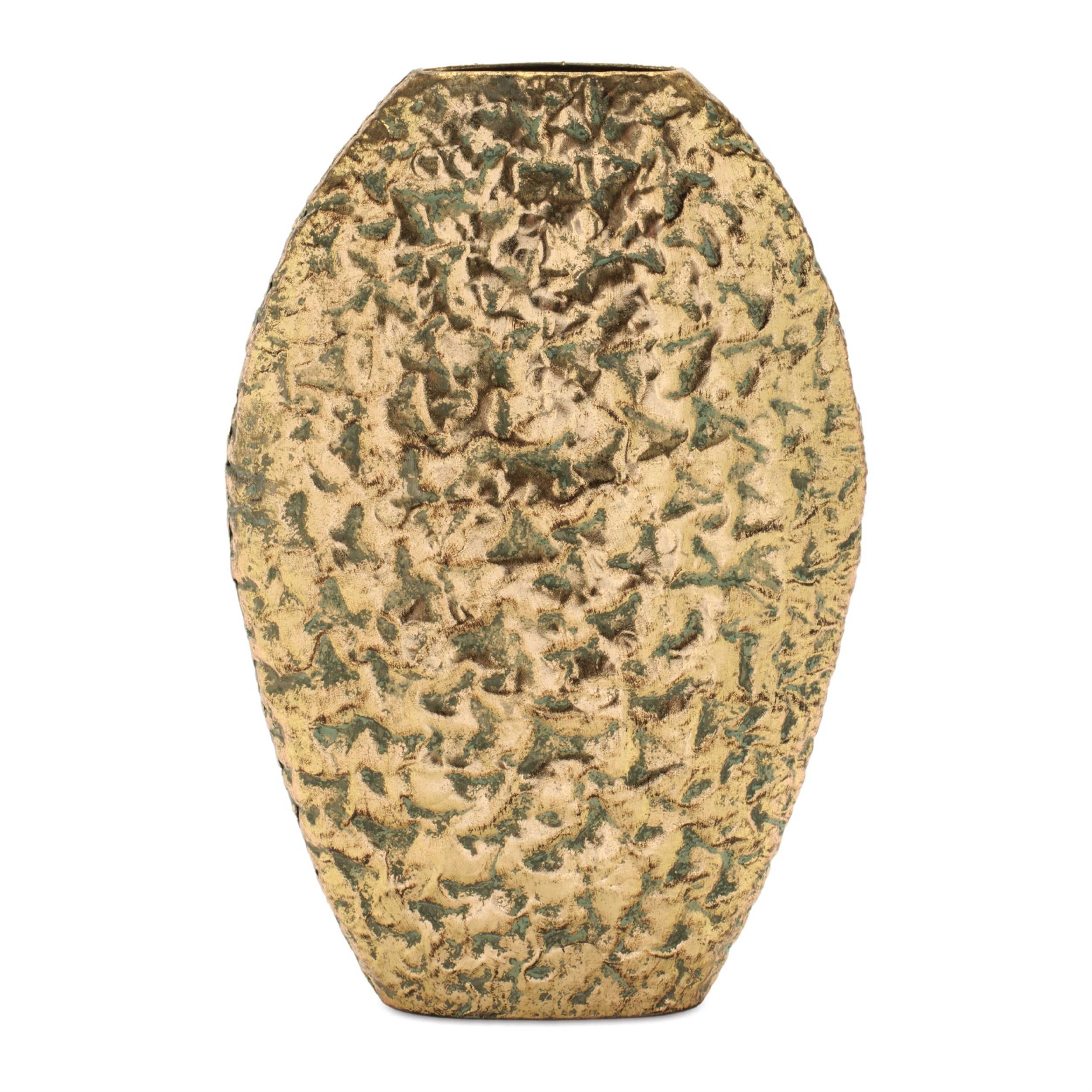 Distressed Flat Metal Vase (Set of 2)
