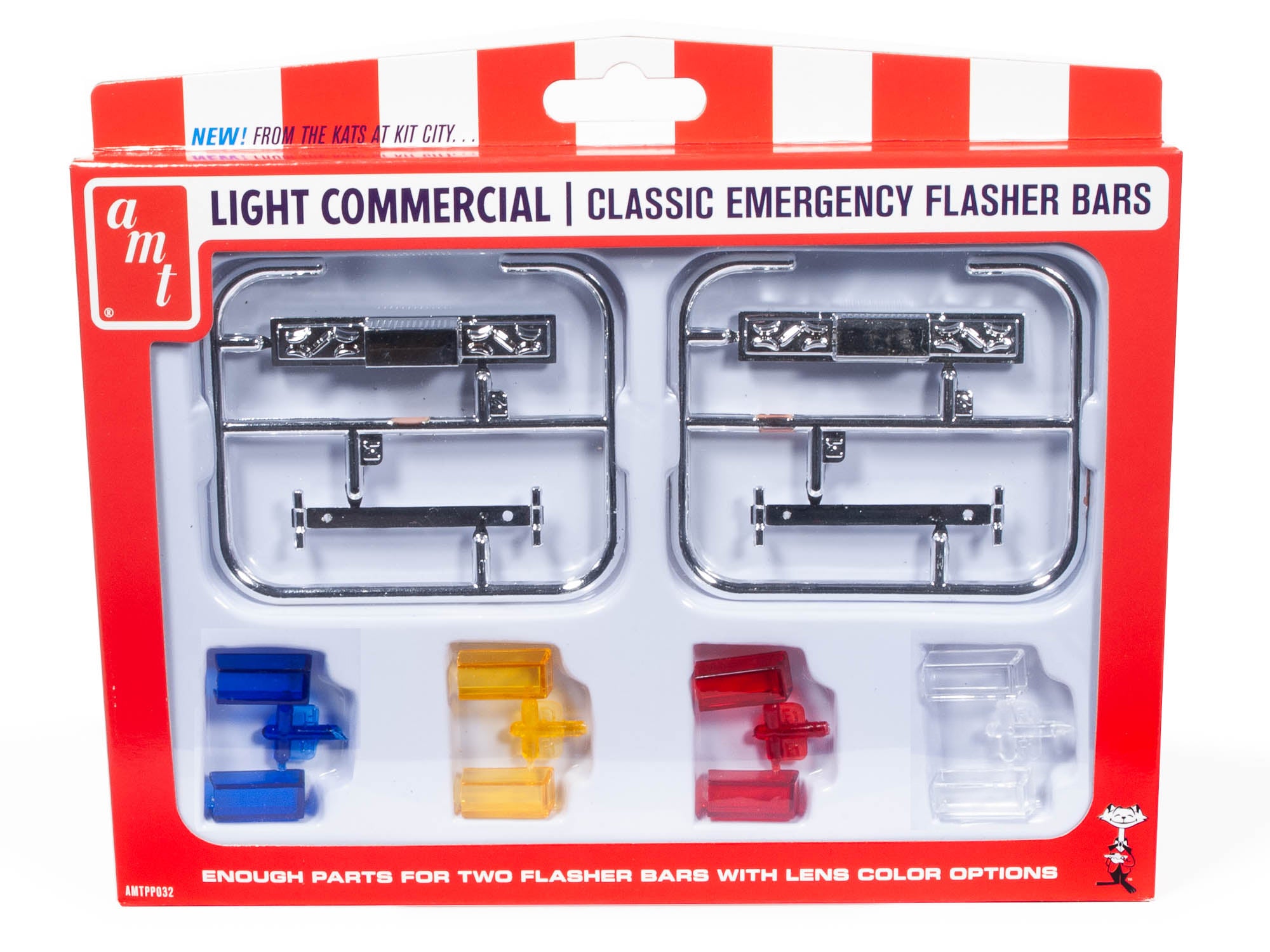 Skill 2 Model Kit Light Commercial Classic Emergency Flasher Bars Set of 10 pieces for 1/25 Scale Model by AMT